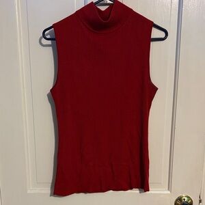 Croft&Barrow Sleeveless Red Turtleneck Top